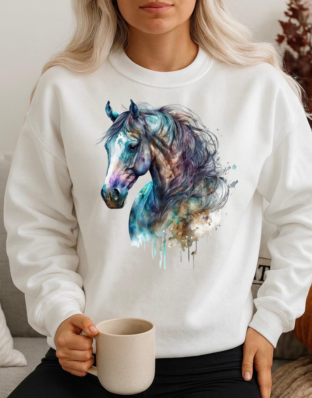 Fehér Blúz 100% pamutból Horse