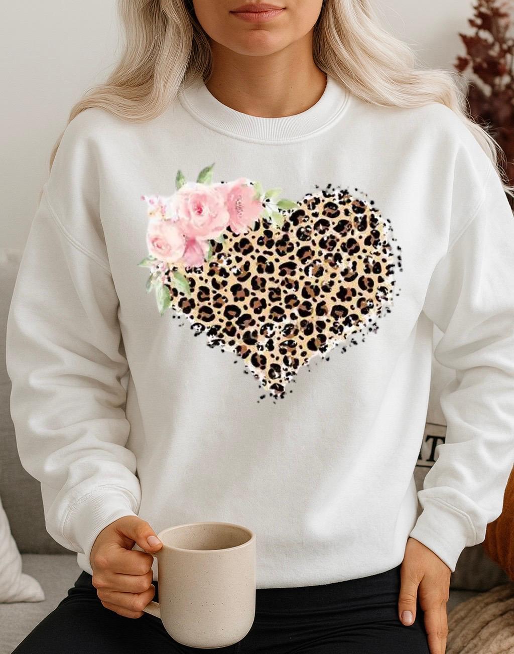 Fehér Blúz 100% pamutból Heart Flower