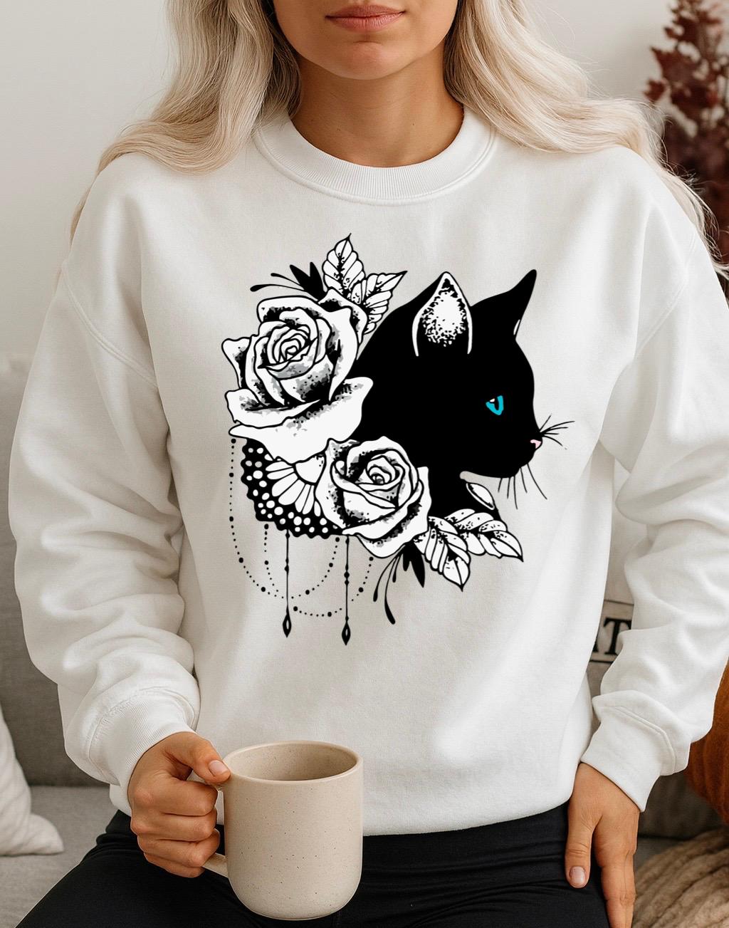 Fehér Blúz 100% pamutból Black Cat