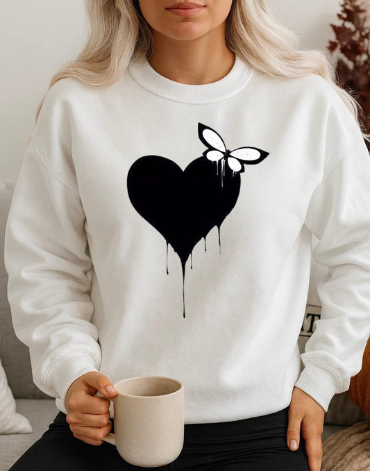 Fehér Blúz 100% pamutból Black heart