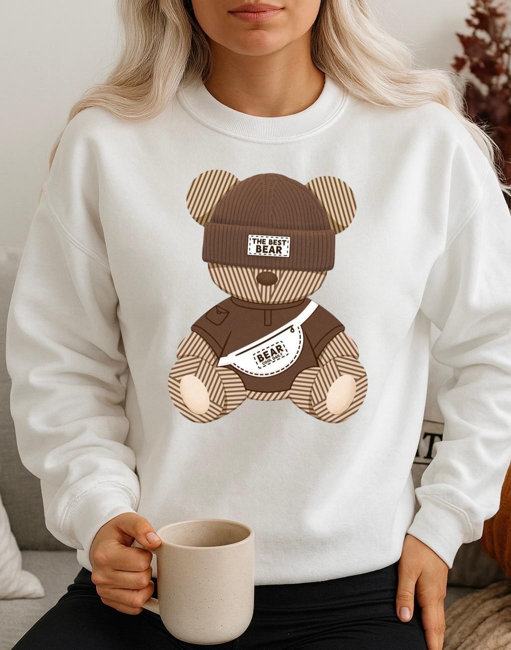 Fehér Blúz 100% pamutból bear 2
