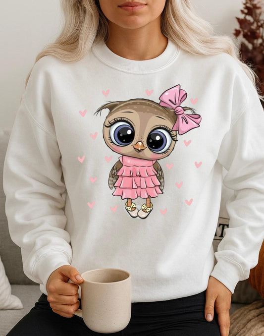 Fehér Blúz 100% pamutból Pink owl