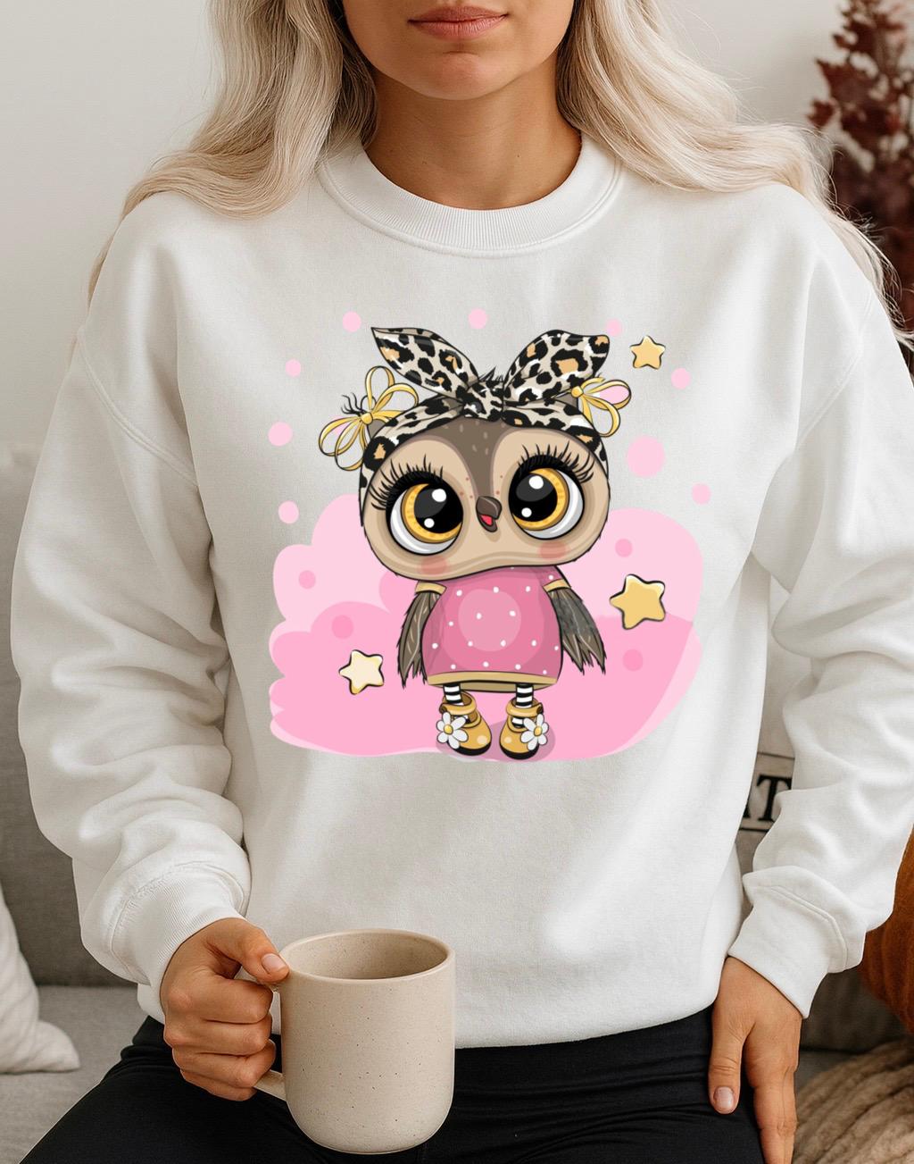 Fehér Blúz 100% pamutból Pink owl 2