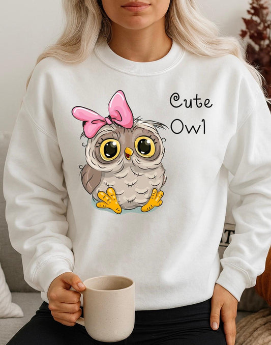 Fehér Blúz 100% pamutból Cute owl