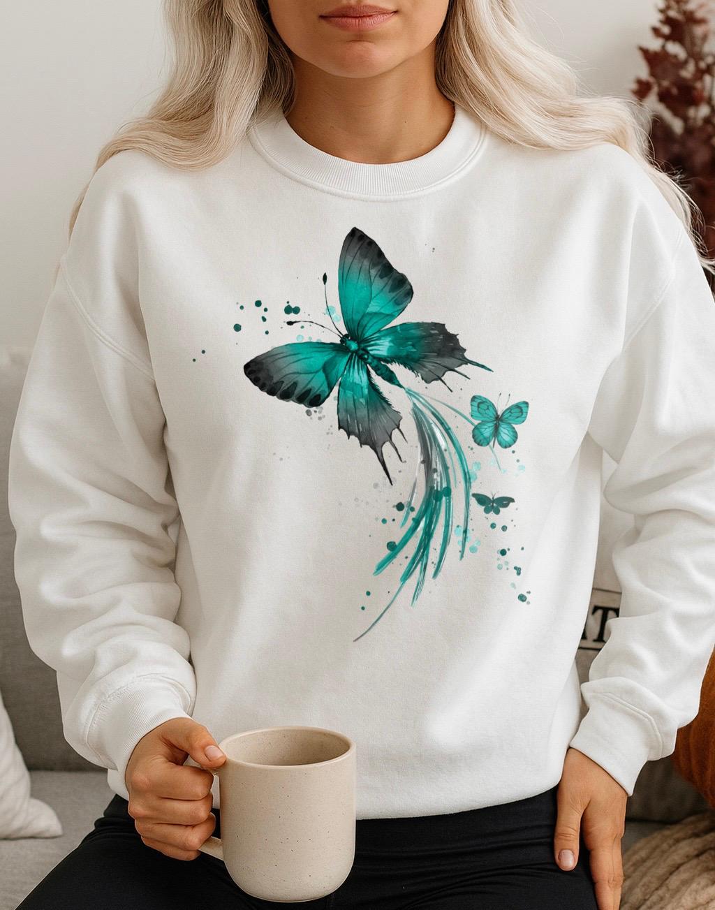 Fehér Blúz 100% pamutból Butterfly 17