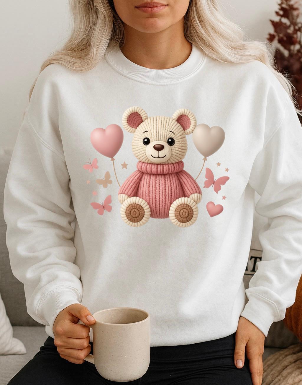 Fehér Blúz100% pamutból Pink bear