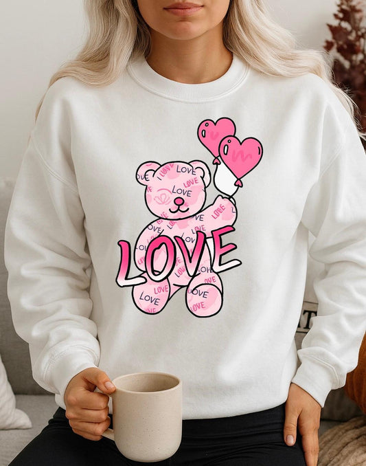 Fehér Blúz 100% pamutból Rózsaszín maci