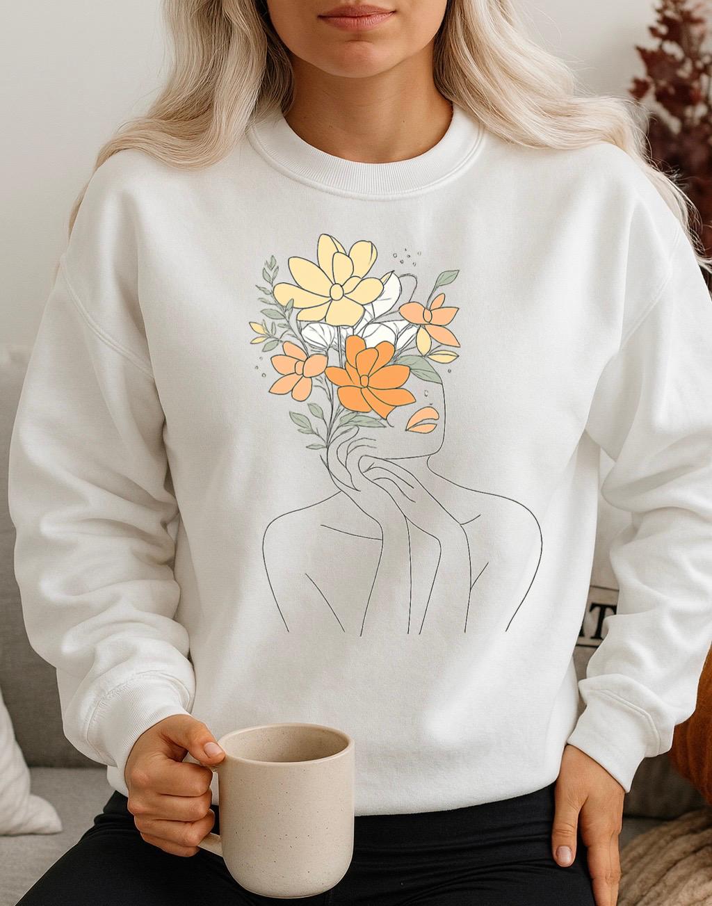 Fehér Blúz  100% pamutból Girl Flower