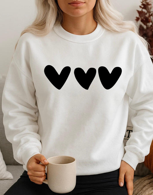 Fehér Blúz 100% pamutból Black hearts