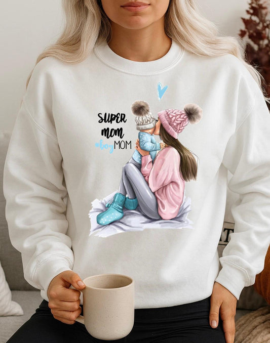 Fehér Blúz 100% pamutból Super Mom