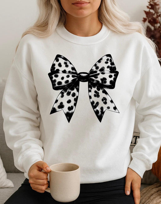 Fehér Blúz 100% pamutból Feket masni