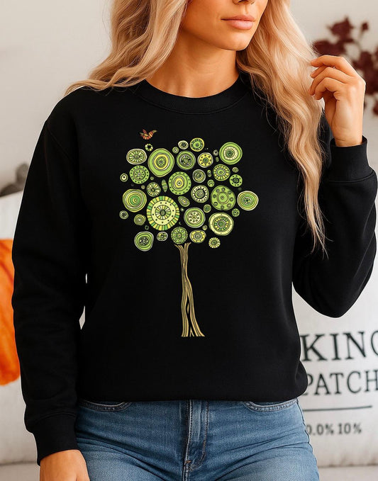 Fekete Blúz 100% pamutból green tree
