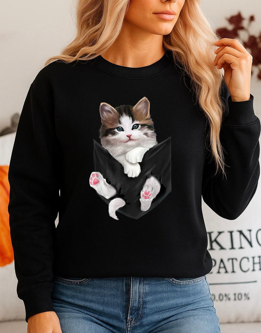 Fekete Blúz 100% pamutból White cat 4