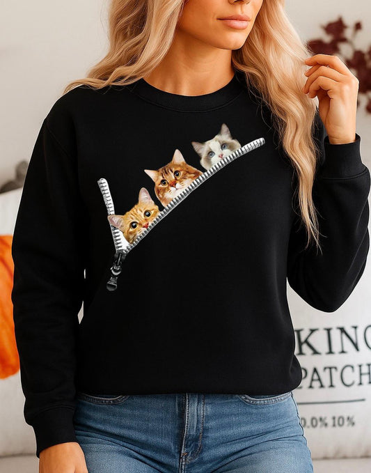 Fekete Blúz 100% pamutból Cats