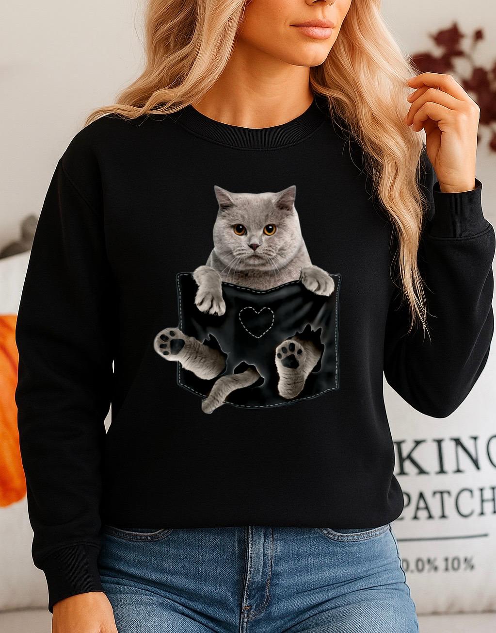 Fekete Blúz 100% pamutból Cat 21