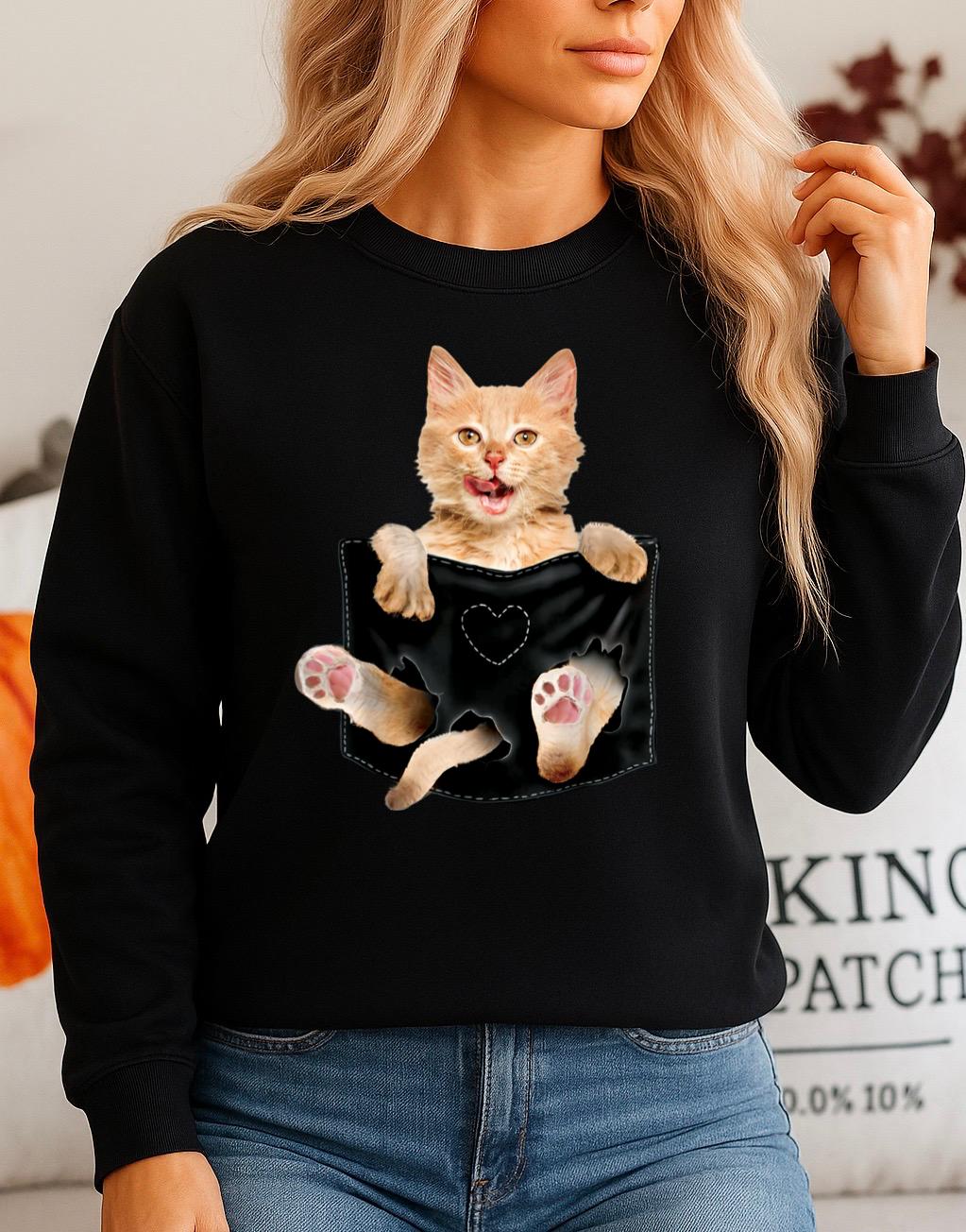 Fekete Blúz 100% pamutból Cat