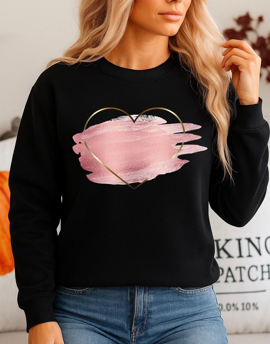 Fekete Blúz 100% pamutból rose heart