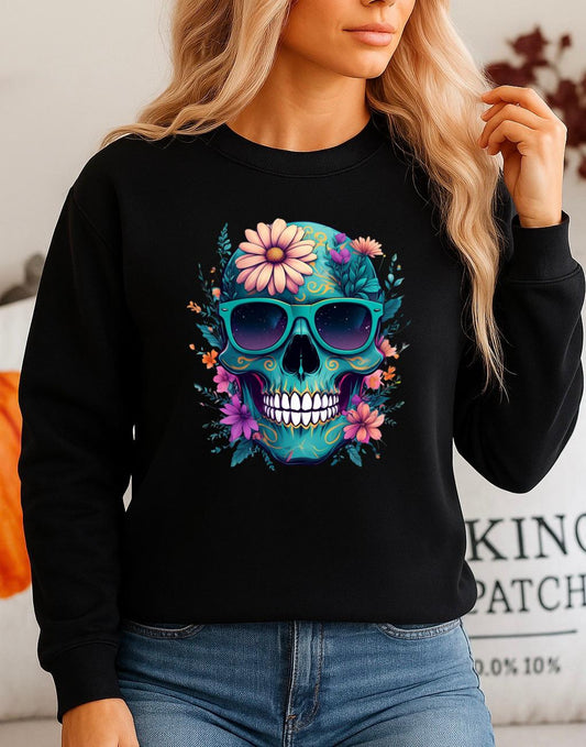 Fekete Blúz 100% pamutból Koponya