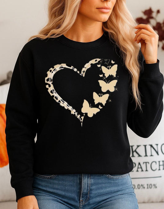 Fekete Blúz 100% pamutból Heart