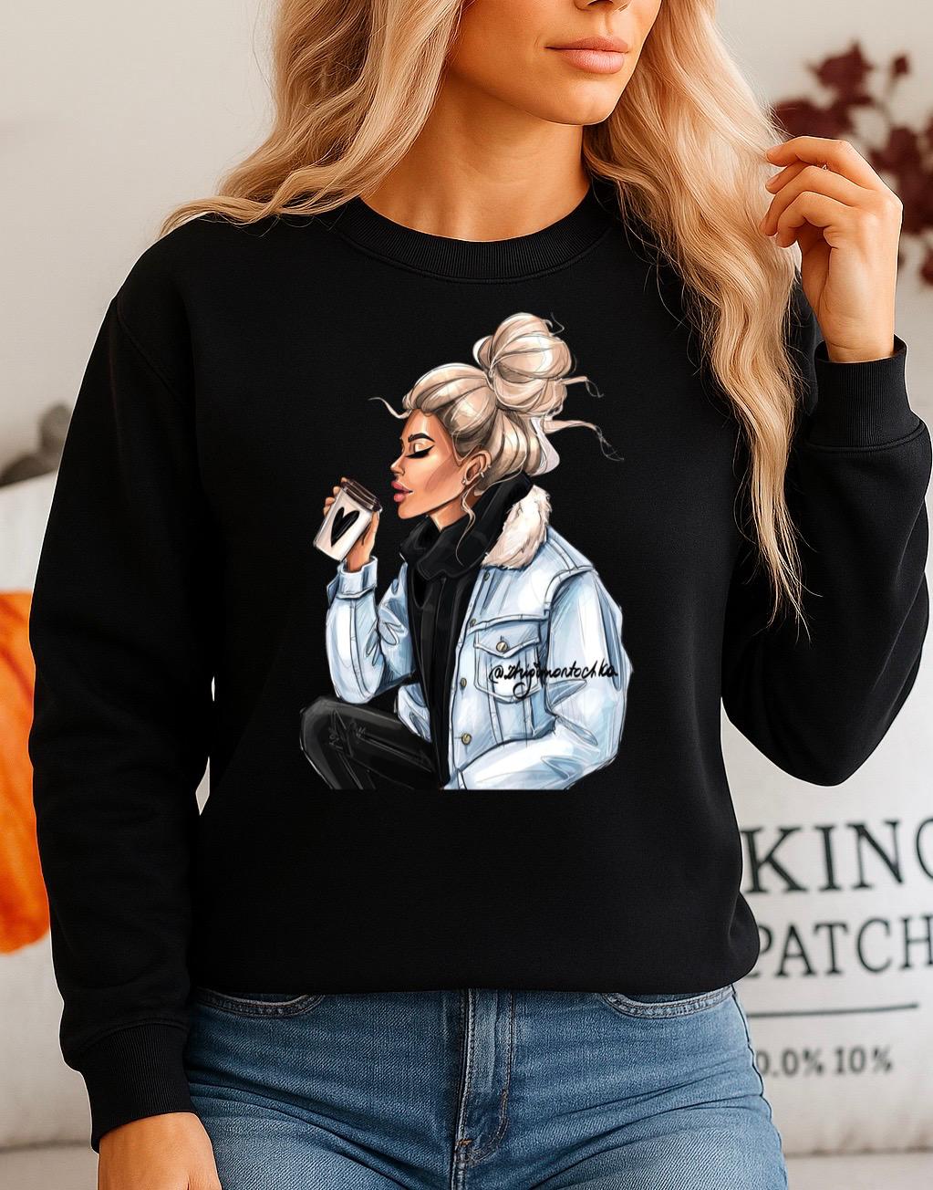 Fekete Blúz 100% pamutból Coffee