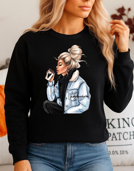 Fekete Blúz 100% pamutból Coffee