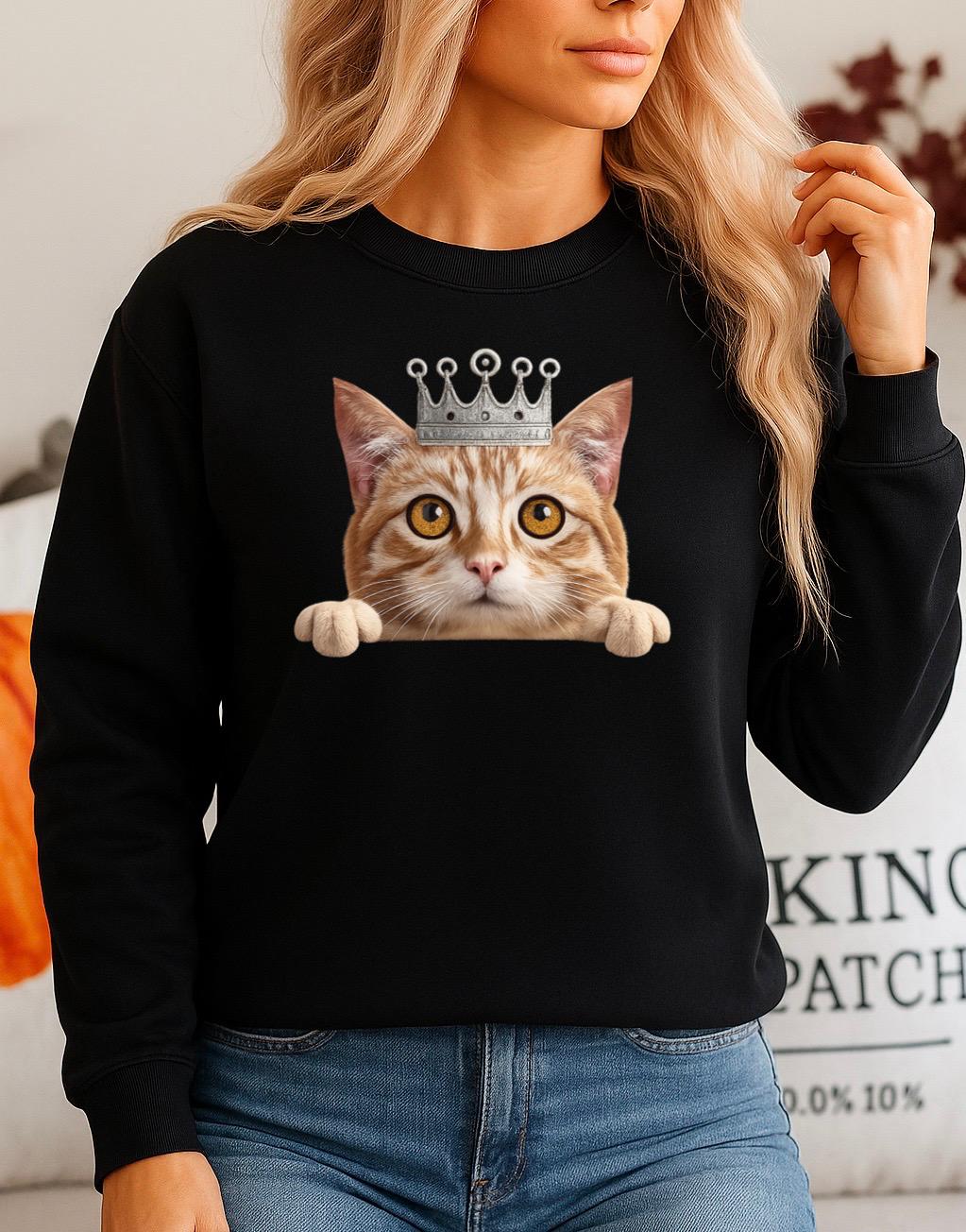 Fekete Blúz 100% pamutból Cat Nice