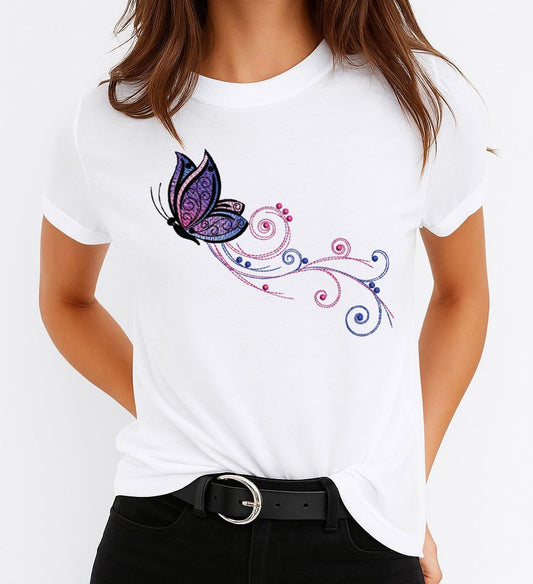 Női póló 100% pamutból One Butterfly