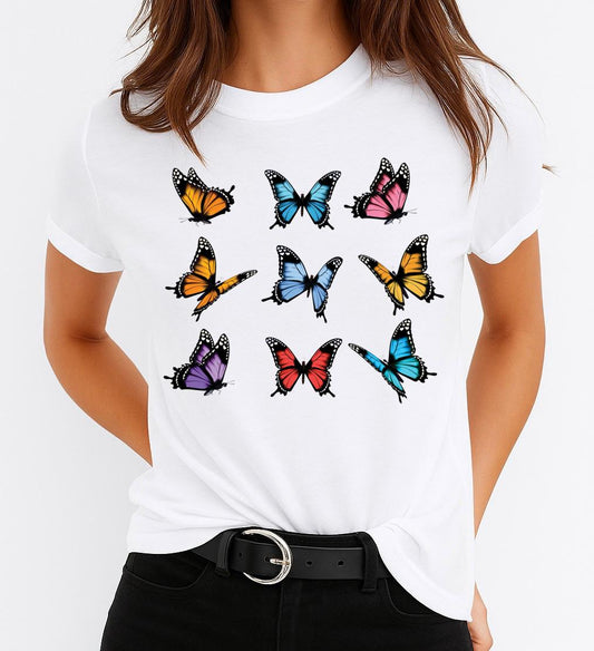 Női póló 100% pamutból 6 Butterflies