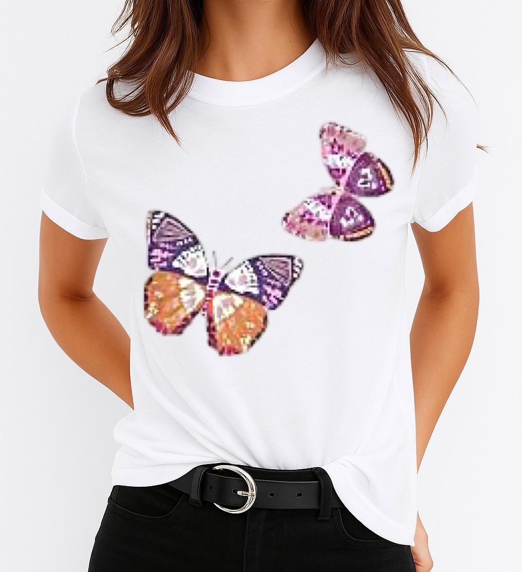 Női póló 100% pamutból 2 Butterfly