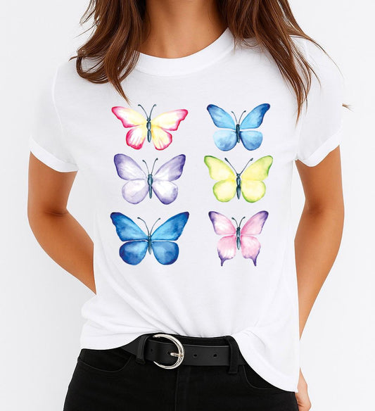 Női póló 100% pamutból 6 Butterflies