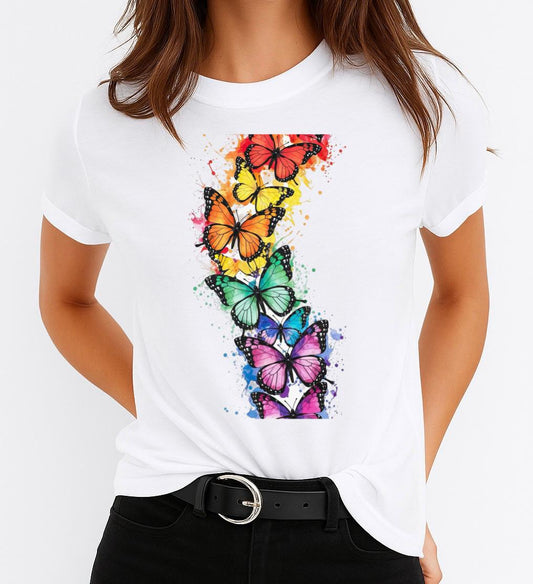 Női póló 100% pamutból 5 Pillangók