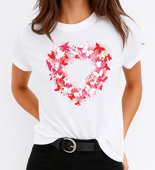Női póló 100% pamutból Red Heart Butterfly