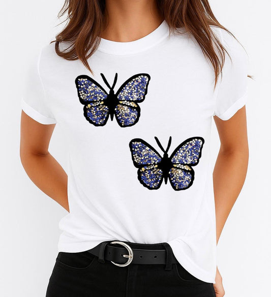 Női póló 100% pamutból 2 Pillangók