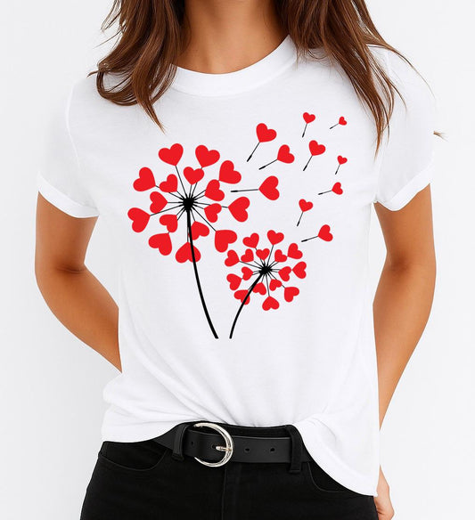 Női póló 100% pamutból Red Heart Flowers 4