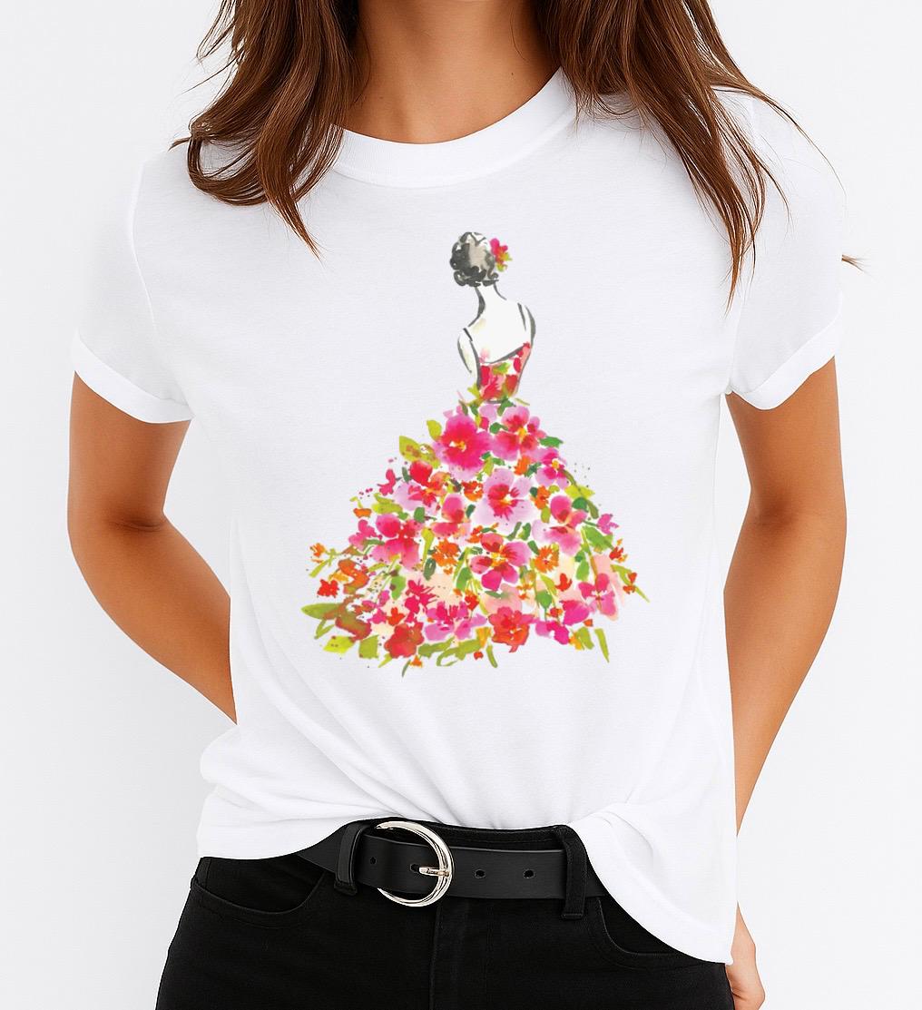 Női póló 100% pamutból Multicolor Dress 2
