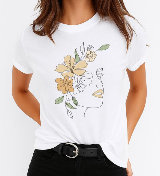 Női póló 100% pamutból Girl Flower 3