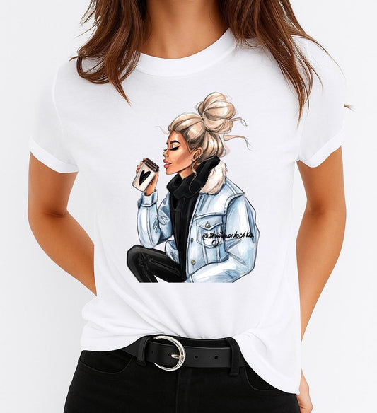 Női póló 100% pamutból Need Coffee