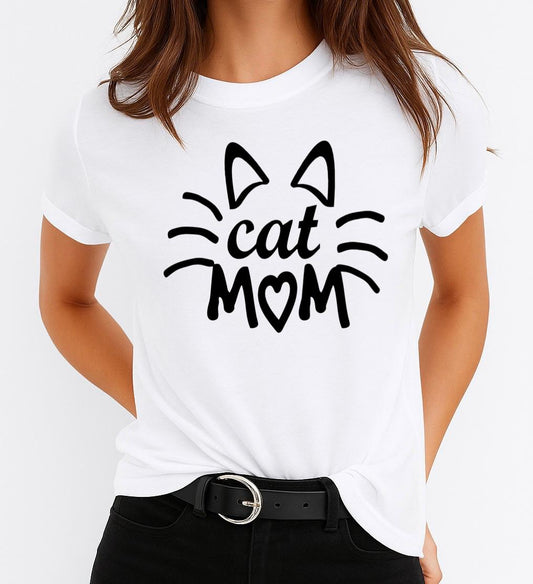 Női póló 100% pamutból Cat Mom