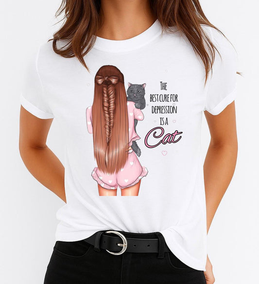 Női póló 100% pamutból The Best Cat