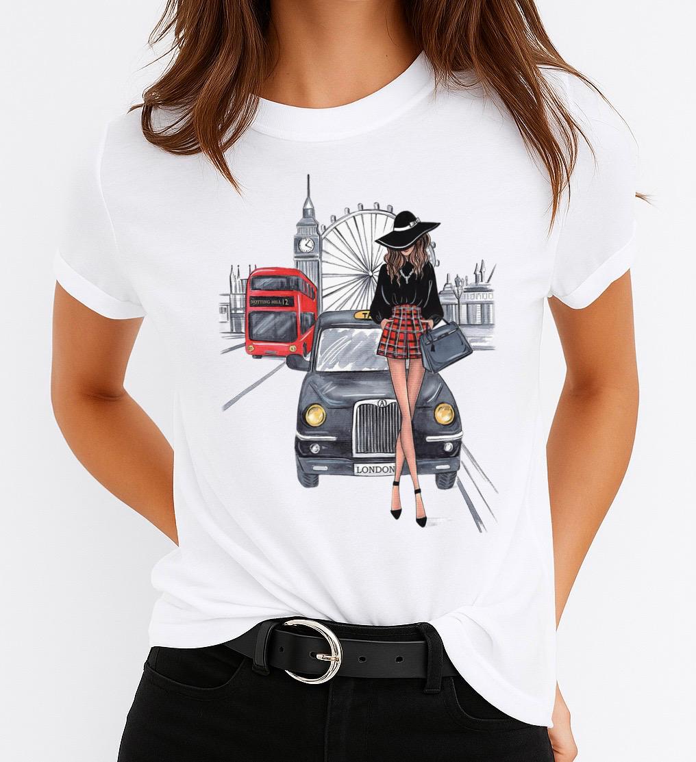 Női póló 100% pamutból London 2