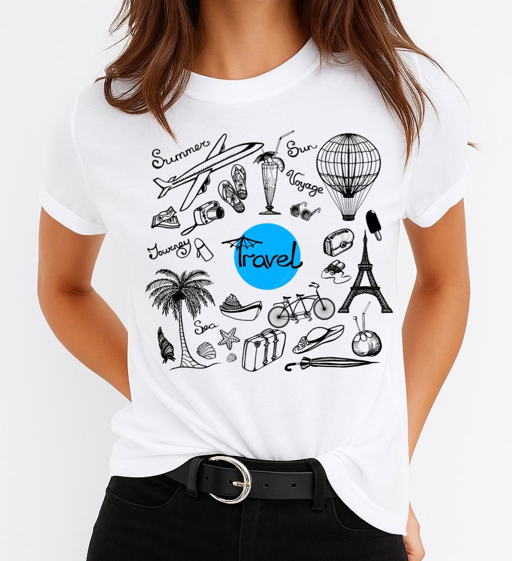Női póló 100% pamutból Travel 2