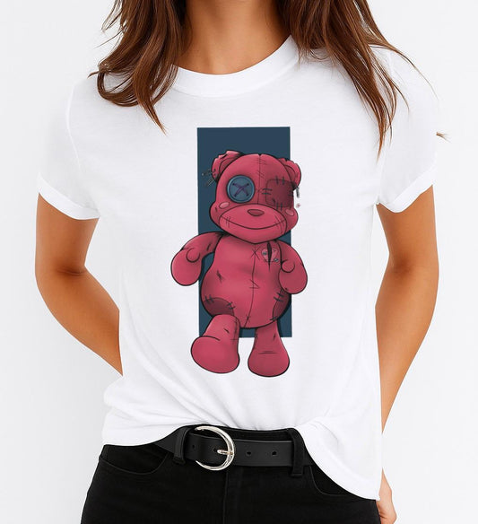 Női póló 100% pamutból Pink Bear