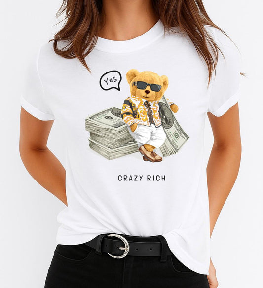 Női póló 100% pamutból Crazy Rich