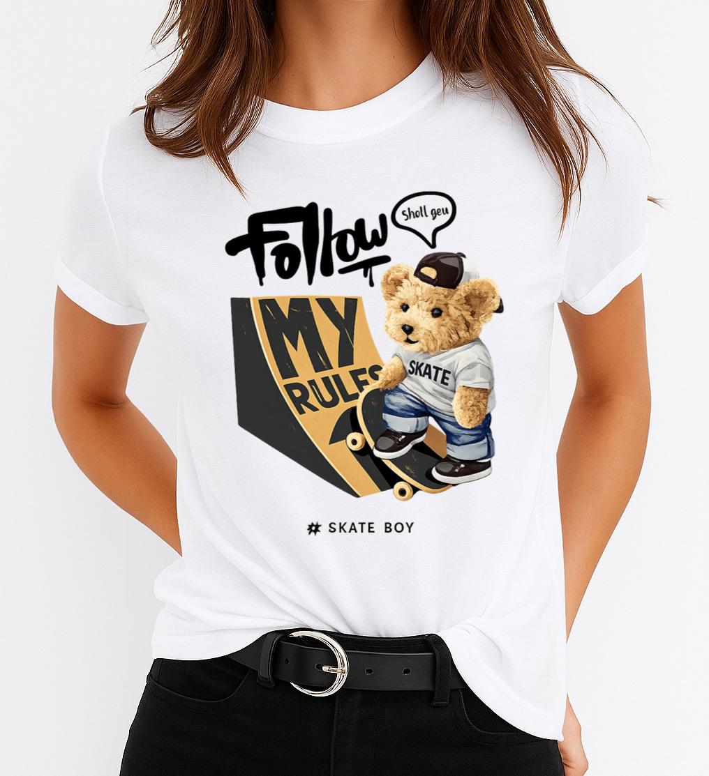 Női póló 100% pamutból Skate Boy