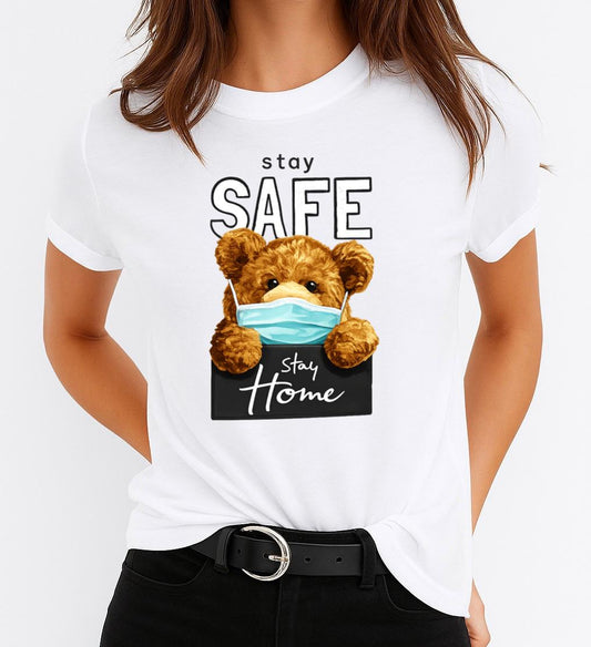 Női póló 100% pamutból Stay Safe