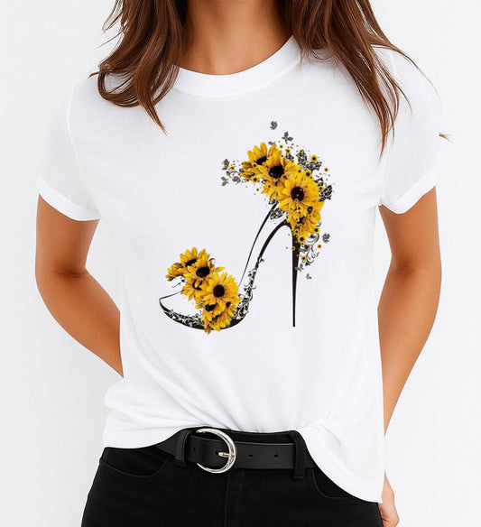 Női póló 100% pamutból Yellow