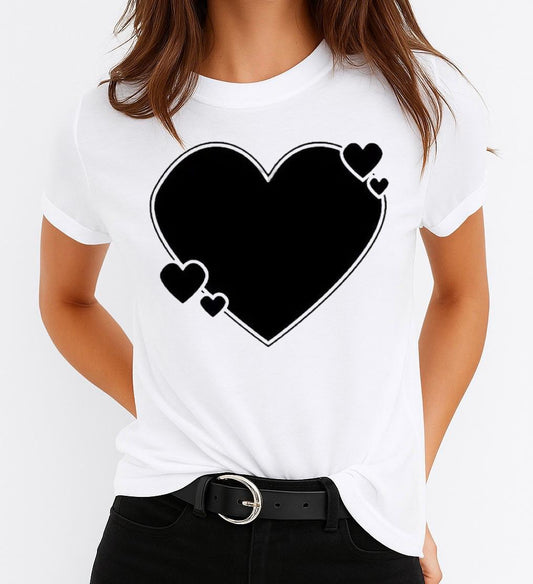Női póló 100% pamutból Black Heart 4