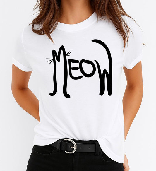 Női póló 100% pamutból Meow