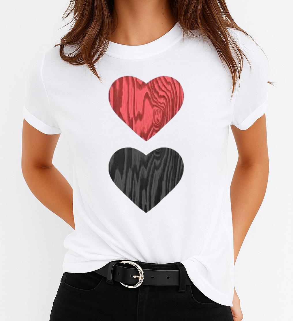 Női póló 100% pamutból 2 Hearts