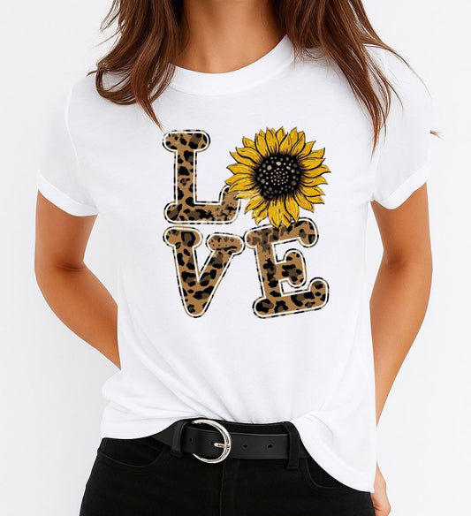 Női póló 100% pamutból Yellow Love